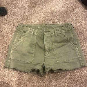 olive green american eagle shorts